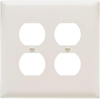 Legrand Pass & Seymour TPJ82LA Trademaster Jumbo Oversized Unbreakable Nylon Wall Plate, 2 Gang, Two Duplex Outlet Cover, Light Almond (1 Count)