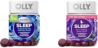 OLLY Extra Strength Sleep 5mg Melatonin 50ct & Restful Sleep Melatonin Gummy 50ct - Blackberry Zen - L-Theanine, Chamomile & Lemon Balm Sleep Aid