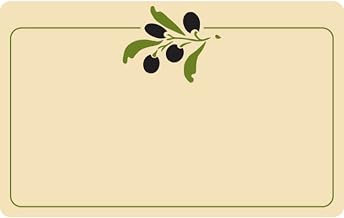 HUBERT Heat Resistant Price Tag with Olive Design Beige Vinyl - 4"L x 2 1/2"H 12 Per Bag