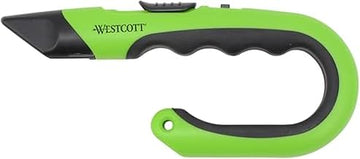 Westcott 6.89-Inch J-Hook Safety Cutter with Ceramic Blade, Retractable & Reversible Design, Includes Replacement Blade (00976)