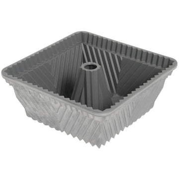 10 Cup Cast Aluminum Square Nonstick Bundt Pan - 9 1/2" L x 8 1/2" W x 4" D by Nordic Ware – 9.5 inches L x 8.5 inches W x 4 inches H, 10.0 cups, Aluminum, Model 11172805027