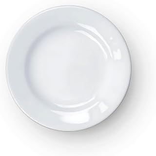 Tuxton China ALA-054 Plate, 5-1/2" Diameter, Round, Wide Rim, Rolled Edge, Microwave and Dishwasher Safe, Oven Proof, Fully Vitrified, Alaska, Porcelain White, Pack of 36