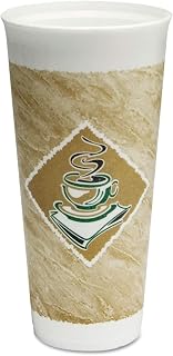 Dart Cafe G Foam Hot/cold Cups, 24 Oz, Brown/green/white, 20/bag, 25 Bags/carton