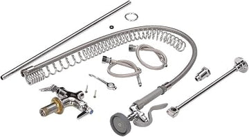 T&S Brass B-2349 Pre-Rinse Spring Action Deck Mount Single Hose Base Flex Connector Hoses