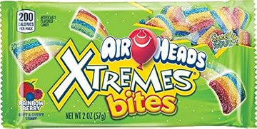 Air Heads Xtremes Rainbow Berry Bites Candy, 2 Ounce -- 144 per case.