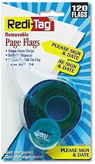 Redi-Tag Preprinted Signature Flags In Dispenser, PLEASE SIGN & DATE, Yellow