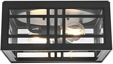 Elegant Lighting Harley 11" Outdoor Flush Mount in Black