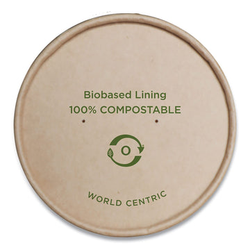 World Centric BOL-PA-8-K 100% Compostable Bowl Lids – Made from Unbleached Kraft Paper, for World Centric 8 oz Paper & No Tree Bowls, (Pack of 500)