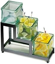 Cal-Mil 1803-4-13 Iron Stair-Step Jar Display, 4" Width x 12.25" Depth x 7.25" Height, Black