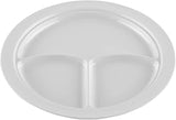 G.E.T. CP-531-W-EC Heavy-Duty 3 Compartment Plastic Divided Compartment Plates, Deep Sided, 10", White (Set of 4)