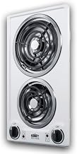 Summit Appliance Summit 12" 2 Burner Electric Cooktop, White- CCE211WH | 115 Volt Coil Electric Cooktop, ADA compliant, Designed for 11 1/8" W x 19 1/8" D cutouts