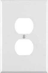 Leviton 1-Gang Duplex Device Receptacle Wallplate, Oversized, Thermoset, Device Mount, 88103, White