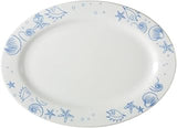 CAC China ATC-81 Seashell Oval Platter PW 18" Porcelain Oval, Super White, Set of 6
