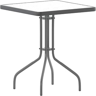 Flash Furniture Metal Square Table, Silver