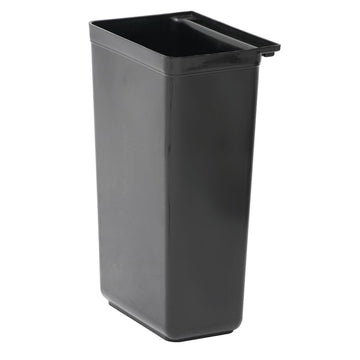 Plastic Utility Cart Refuse Bin - 13"L x 9 29/64"W x 20 1/20"H by HUBERT – Large, Plastic, Black