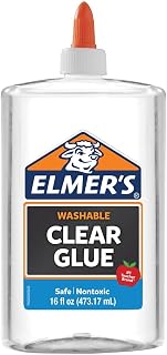 Elmer's Liquid School Glue, Clear, Washable, Large 16 Ounces - Great for Making Slime, Back to School, Arts & Crafts, Classroom, Teacher Supplies