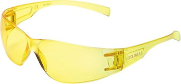 Global Industrial Frameless Safety Glasses, Scratch Resistant, Amber Lens, Lot of 12
