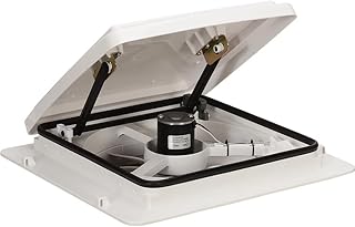 MAXXAIR Original Maxxfan - Vent, Fan & Rain Protection All-in-One, High Powered 4-Speed Exhaust Only Fan, Manual Knob Control, 14"x14", White (00B04301K)