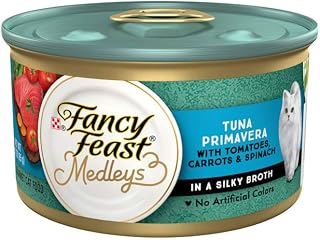 Fancy Feast Elegant Medley`s Yellowfin Tuna Primavera w/ Garden Veggies And Greens Cat Food 24 - 3oz Cans