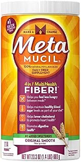 Metamucil 100% Natural Psyllium Husk Daily Fiber Supplement Original Smooth Fiber Powder, 23 Ounce