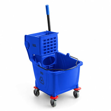 Commercial Mop Bucket with Side Press Wringer by Glownary – 35.0 quarts, Blue, Model 35qt-blue