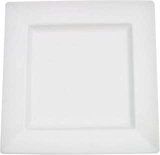 CAC China PNS-3 Princesquare 9-Inch 12-Ounce Super White Porcelain Square Soup Bowl, Box of 24