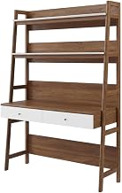 Brown Office Desk, Computer Workstation, Sturdy 93 lb, Elegant Design, Spacious Surface, Durable Material, Modern Style, Commercial Use