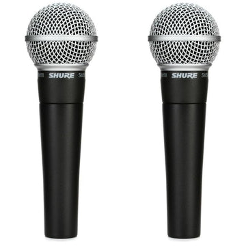 SM58 Cardioid Dynamic Vocal Microphone (2-Pack) by Shure – Stainless Steel, Pack of 2, Model SM58-LC-2pk