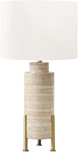 Monarch Specialties 9928, 30" H, Table Lamp, Beige Resin, Ivory/Cream Shade, Transitional Lighting, 15" L x 15" W x 29.5" H