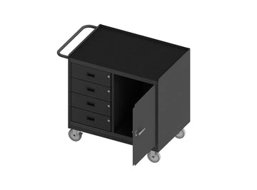 Mobile Bench Cabinet by Durham – Alloy Steel, Grey, Model 3121-RM-95
