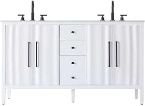 Elegant Kitchen and Bath 60" Double Bathroom Vanity in White
