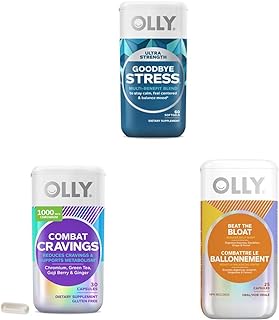 OLLY Ultra Strength Goodbye Stress Softgels (60 Count) Combat Cravings Capsules (30 Count)