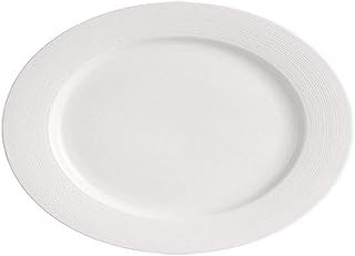 CAC China HMY-12 Harmony Porcelain Oval Platter, 10-3/4" by 8" by 1", Super White (Box of 24)