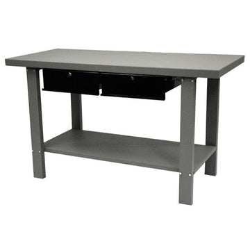Automotive Steel Workbench W/ 2 Drawers by Homak – 25.5"L x 59"W x 34"H, Steel, Gray, Model GW00550170