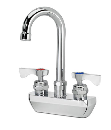 Royal Series 4" Center Wall Mount Faucet by Krowne – 5"L x 16"W x 3"H, Brass, Chrome or Stainless Steel, Model 14-400L
