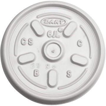 White Vented Plastic Lid by DART – 6 oz., Plastic, White, Pack of 1000, Model 6JL