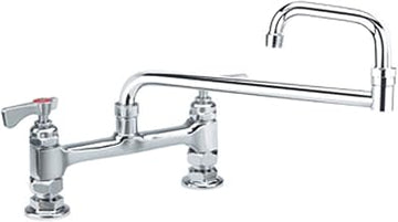 Krowne Royal Series 8" Center Raised Deck Mount Faucet, 18" Jointed Spout, 15-818L