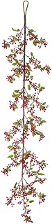 5ft Outdoor Water-Resistant Artificial Berry Leaf Garland -Red (Pack of 6)