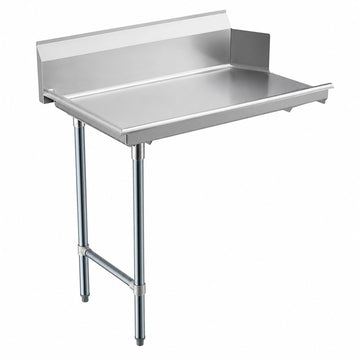 Glownary 3' Left Side 18-Gauge Stainless Steel Clean Dishtable – 36x30x44.75 Inches, Type 304, Galvanized Steel Legs