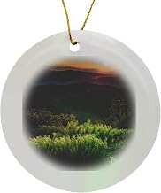 Sunrise at Tennant Mountain Area Circle Porcelain Ornament