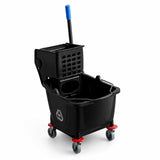 Commercial Mop Bucket with Side Press Wringer by Glownary – Plastic, Black, Model 274mopbcktbk