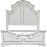 Starlight Canyon Home Solid Wood Queen Panel Bed with Tall Headboard, Wooden Queen Bed Frame with Headboard for Bedroom Suite, White