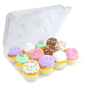 1 Dozen Cupcake Container (12 cavities) by Cake S.O.S – 13 x 10.3 x 3.7 inches, 12.0 fluid_ounces, Plastic, Clear, Pack of 100