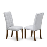 Upholstered Parsons Dining Chair with Walnut Legs by Furnifact – Wood, Walnut, Pack of 2