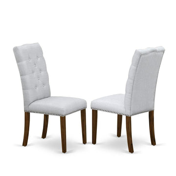 Upholstered Parsons Dining Chair with Walnut Legs by Furnifact – Wood, Walnut, Pack of 2