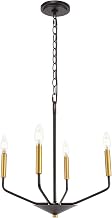 Indoor Modern Home Decorative Bright Ceiling Enzo 4 Light Black and Brass Pendant