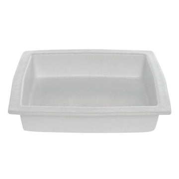 Rectangular White Cast Aluminum Serving Bowl - 12 1/2"L x 10"W x 2 1/2"D by GET ENTERPRISES/ – Aluminum, White, Model TPUD25WW