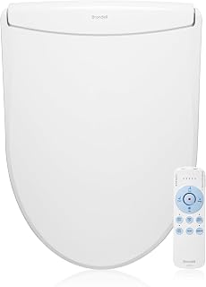 Brondell LS1800-RW Swash Electric Bidet Toilet Seat with Oscillating Stainless Steel Nozzle, Warm Air Dryer, Heated, Night Light, Gentle Close Lid, Thin Profile, Remote Control, Round