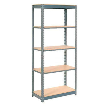 Heavy Duty Shelving 36" W x 12" D x 96" H with 5 Shelves by Global Industrial – Alloy Steel, Grey, Model 717379