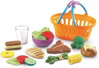 Learning Resources New Sprouts Dinner Food Basket - 18 Pieces, Ages 18+ Months, Pretend Play Food for Toddlers, Preschool Kitchen for Kids